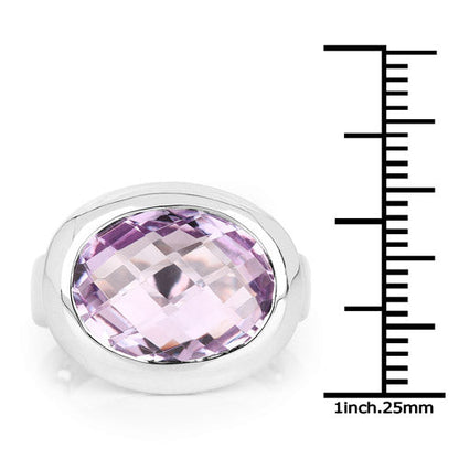 8.00 Carat Genuine Pink Amethyst .925 Sterling Silver Ring by Bids.com