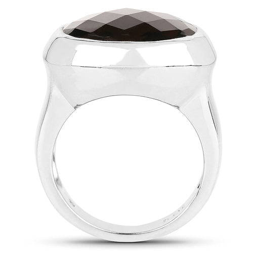 7.90 Carat Genuine Smoky Quartz .925 Sterling Silver Ring by Bids.com