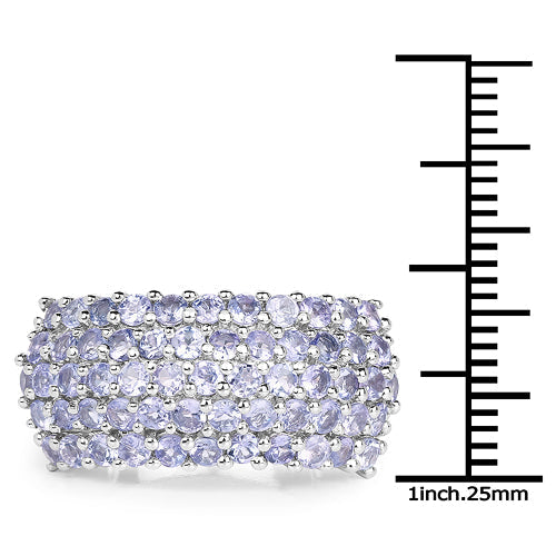 2.07 Carat Genuine Tanzanite .925 Sterling Silver Ring  DestGlow