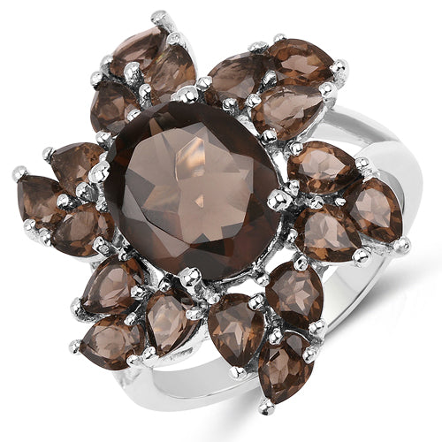 5.69 Carat Genuine Smoky Quartz .925 Sterling Silver Ring by Bids.com