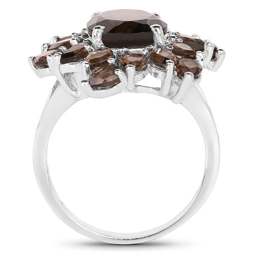 5.69 Carat Genuine Smoky Quartz .925 Sterling Silver Ring by Bids.com