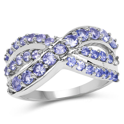 1.49 Carat Genuine Tanzanite .925 Sterling Silver Ring by Bids.com