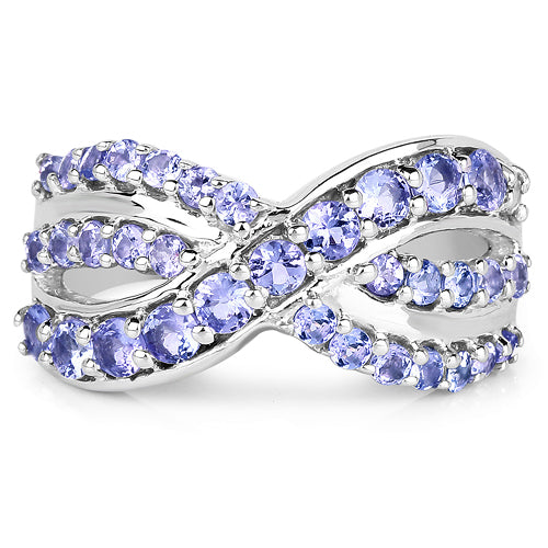 1.49 Carat Genuine Tanzanite .925 Sterling Silver Ring by Bids.com