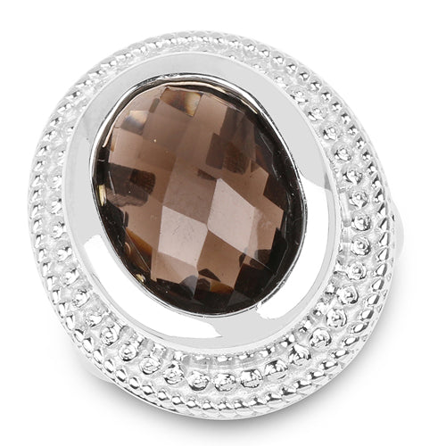 7.90 Carat Genuine Smoky Quartz .925 Sterling Silver Ring by Bids.com