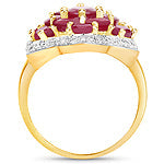 14K Yellow Gold Plated 4.18 Carat Genuine Glass Filled Ruby .925 Sterling Silver Ring by Bids.com