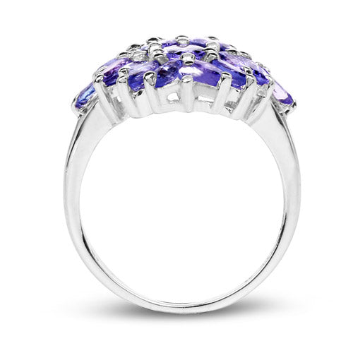 3.40 Carat Genuine Tanzanite .925 Sterling Silver Ring  DestGlow