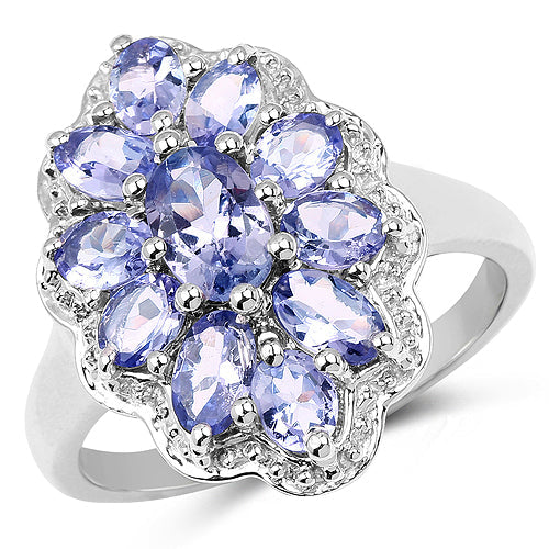 2.46 Carat Genuine Tanzanite .925 Sterling Silver Ring by Bids.com