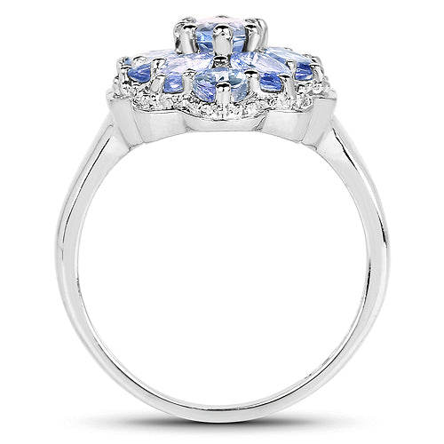 2.46 Carat Genuine Tanzanite .925 Sterling Silver Ring by Bids.com