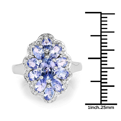 2.46 Carat Genuine Tanzanite .925 Sterling Silver Ring by Bids.com