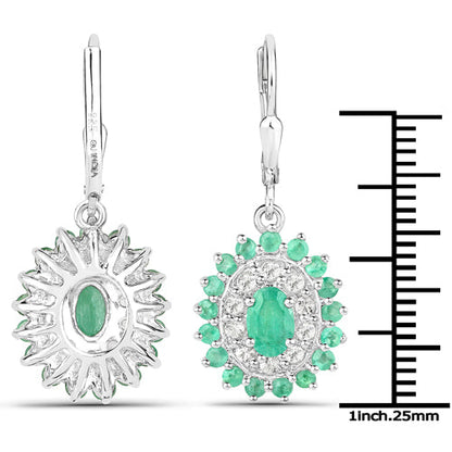 6.53 Carat Genuine Zambian Emerald and White Topaz .925 Sterling Silver 3 Piece Jewelry Set (Ring, Earrings, and Pendant w/ Chain) by Bids.com