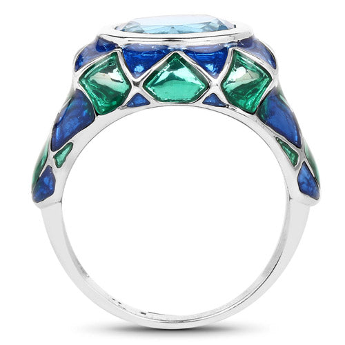 3.25 Carat Genuine Swiss Blue Topaz .925 Sterling Silver Ring by Bids.com