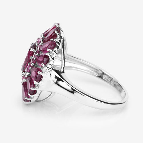 6.19 Carat Genuine Rhodolite and White Topaz .925 Sterling Silver Ring by Bids.com