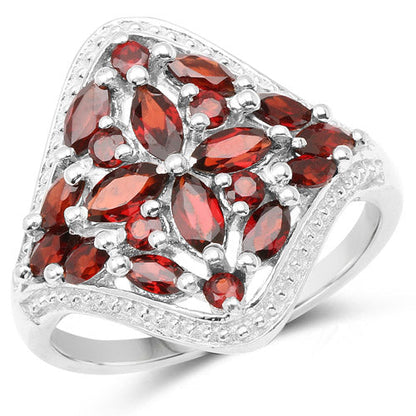2.24 Carat Genuine Garnet .925 Sterling Silver Ring by Bids.com