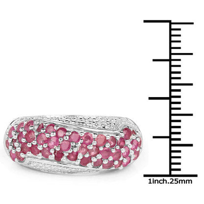 1.81 Carat Genuine Ruby and White Zircon .925 Sterling Silver Ring by Bids.com