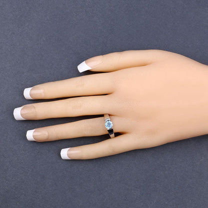 1.05 Carat Genuine Blue Topaz .925 Sterling Silver Ring  DestGlow