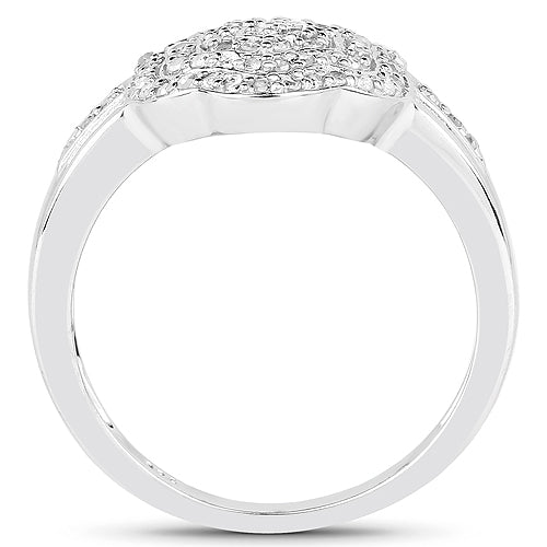 14K Yellow Gold Plated 0.29 Carat Genuine White Diamond .925 Sterling Silver Ring by Bids.com