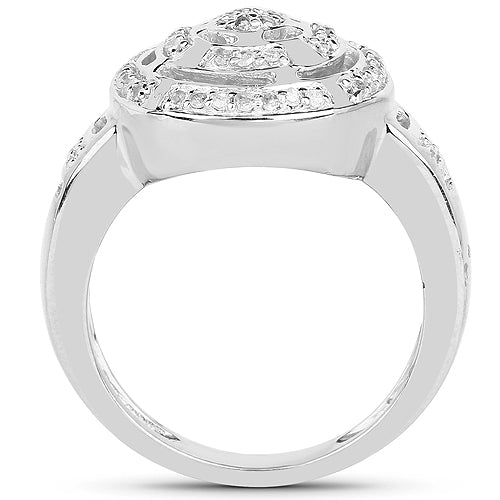 14K Yellow Gold Plated 0.21 Carat Genuine White Diamond .925 Sterling Silver Ring by Bids.com