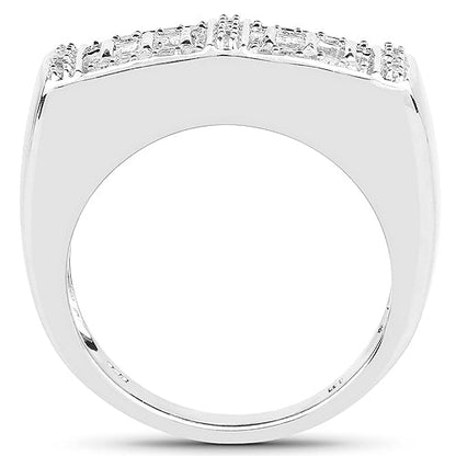 14K Yellow Gold Plated 0.19 Carat Genuine White Diamond .925 Sterling Silver Ring by Bids.com