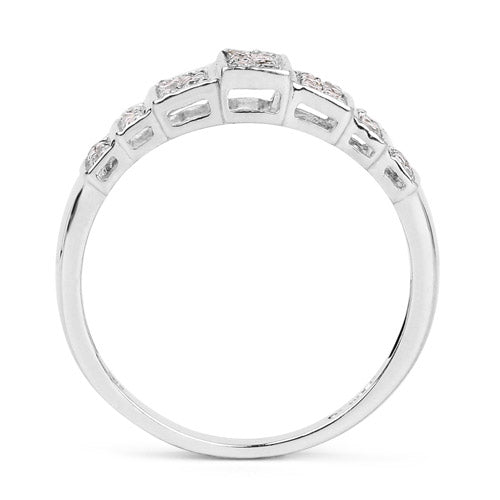 14K White Gold Plated 0.26 Carat Genuine White Diamond .925 Sterling Silver Ring by Bids.com