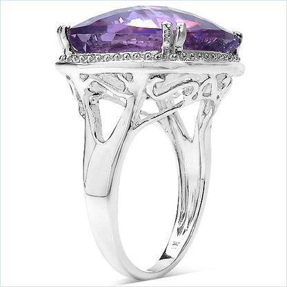 11.93 Carat Genuine Amethyst .925 Sterling Silver Ring by Bids.com