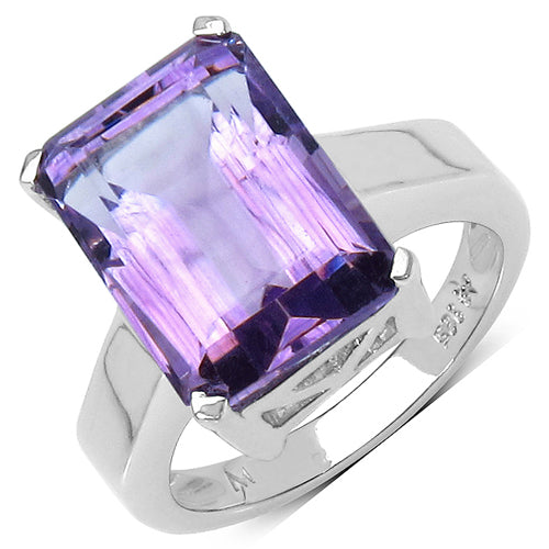 6.10 Carat Genuine Amethyst .925 Sterling Silver Ring by Bids.com