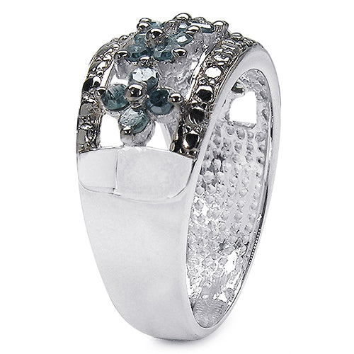 0.62 Carat Genuine Blue Diamond .925 Sterling Silver Ring by Bids.com