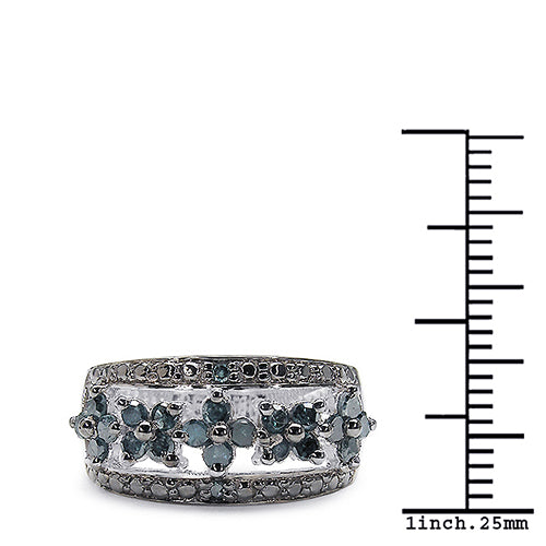 0.62 Carat Genuine Blue Diamond .925 Sterling Silver Ring by Bids.com