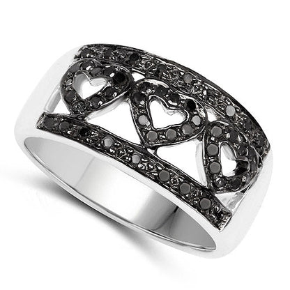 0.32 Carat Genuine Black Diamond .925 Sterling Silver Ring by Bids.com