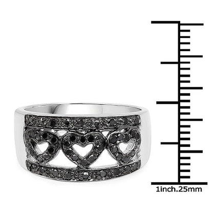 0.32 Carat Genuine Black Diamond .925 Sterling Silver Ring by Bids.com