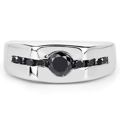 0.74 Carat Genuine Black Diamond .925 Sterling Silver Ring by Bids.com