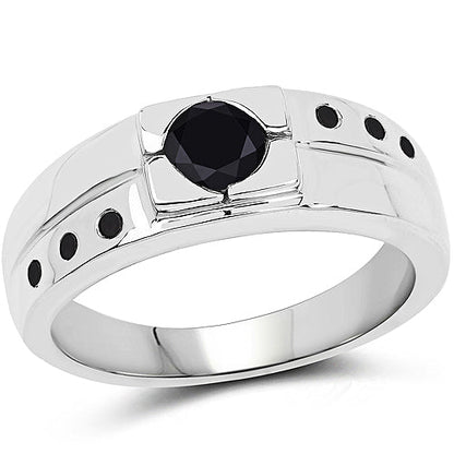0.56 Carat Genuine Black Diamond .925 Sterling Silver Ring by Bids.com