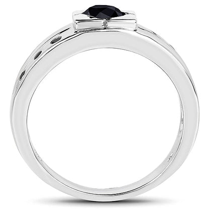 0.56 Carat Genuine Black Diamond .925 Sterling Silver Ring by Bids.com
