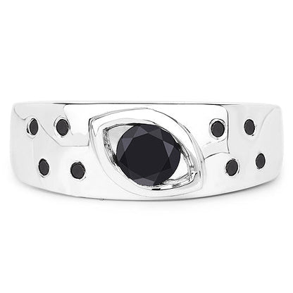 0.59 Carat Genuine Black Diamond .925 Sterling Silver Ring by Bids.com