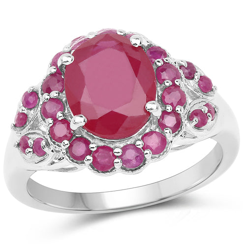 4.43 Carat Glass Filled Ruby and Ruby .925 Sterling Silver Ring by Bids.com