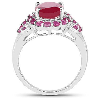 4.43 Carat Glass Filled Ruby and Ruby .925 Sterling Silver Ring by Bids.com
