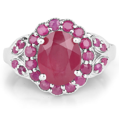 4.43 Carat Glass Filled Ruby and Ruby .925 Sterling Silver Ring by Bids.com
