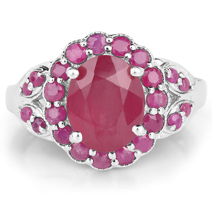 4.43 Carat Glass Filled Ruby and Ruby .925 Sterling Silver Ring by Bids.com