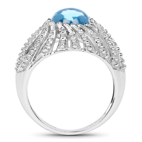 3.65 Carat Genuine Swiss Blue Topaz .925 Sterling Silver Ring by Bids.com
