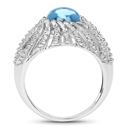 3.65 Carat Genuine Swiss Blue Topaz .925 Sterling Silver Ring by Bids.com