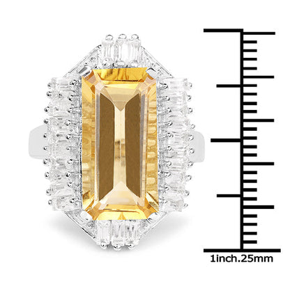 9.13 Carat Genuine Citrine &amp; White Topaz .925 Sterling Silver Ring by Bids.com