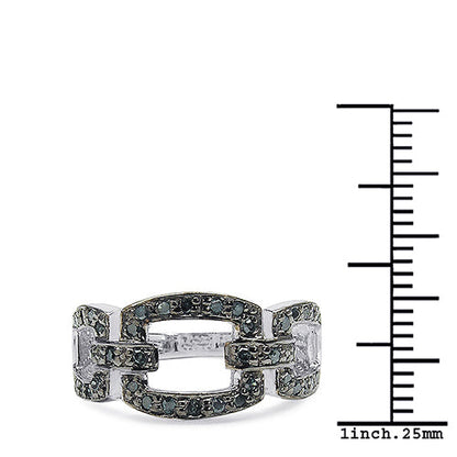 0.36 Carat Genuine Blue Diamond .925 Sterling Silver Ring by Bids.com