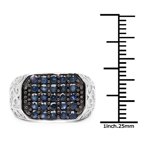 1.13 Carat Genuine Blue Sapphire .925 Sterling Silver Ring by Bids.com