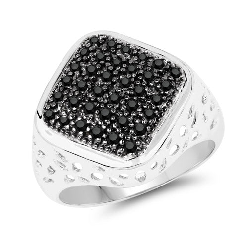 0.54 Carat Genuine Black Diamond .925 Sterling Silver Ring by Bids.com