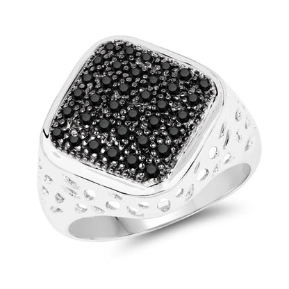 0.54 Carat Genuine Black Diamond .925 Sterling Silver Ring by Bids.com