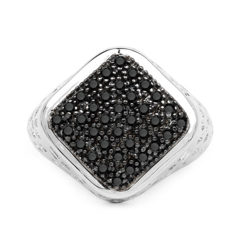 0.54 Carat Genuine Black Diamond .925 Sterling Silver Ring by Bids.com