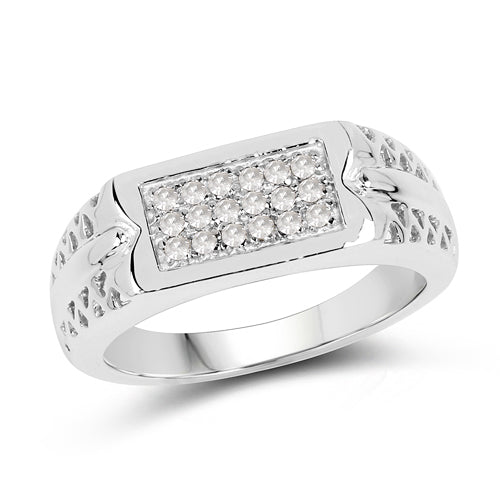 0.27 Carat Genuine White Diamond .925 Sterling Silver Ring by Bids.com