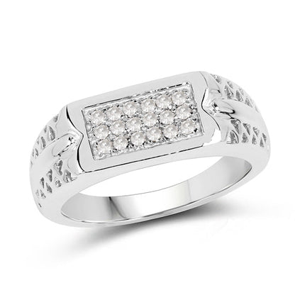 0.27 Carat Genuine White Diamond .925 Sterling Silver Ring by Bids.com