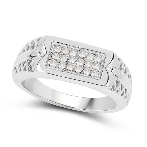 0.27 Carat Genuine White Diamond .925 Sterling Silver Ring by Bids.com