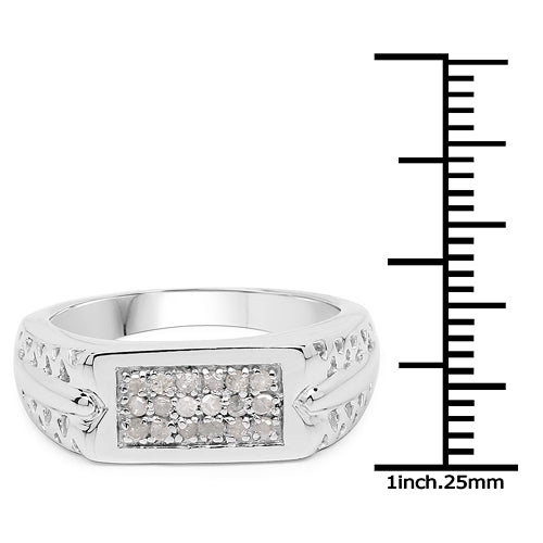 0.27 Carat Genuine White Diamond .925 Sterling Silver Ring by Bids.com