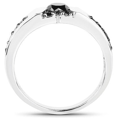 0.83 Carat Genuine Black Diamond .925 Sterling Silver Ring by Bids.com